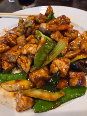 Asian vegetable in brown sauce with bean curd--so much tofu!!! delish!! at Saisaki in Newport News