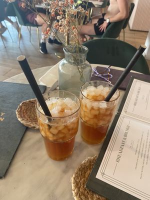 Home made ice tea, tasty but a bit pricey (6 euros for one)  at The Skinny Kitchen - Marina in Ibiza