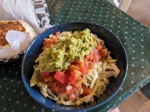 Burrito bowl with guac at Amigo Daily Burrito  in Mackinac Island