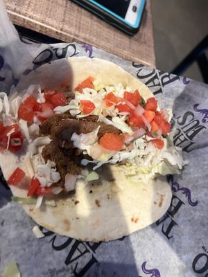 Taco vegan steak and violife cheese   at Taco Bus in Clearwater