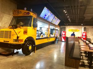 Bus inside the restaurant  at Taco Bus in Clearwater