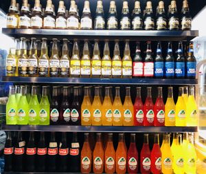 Variety of Mexican sodas, colas, and beer/sangria at Taco Bus in Clearwater