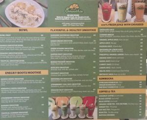 Menu September 2019 at Hoi An Smoothie in Hoi An