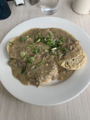Biscuits and gravy  at Beans and Barley Market & Cafe in Milwaukee