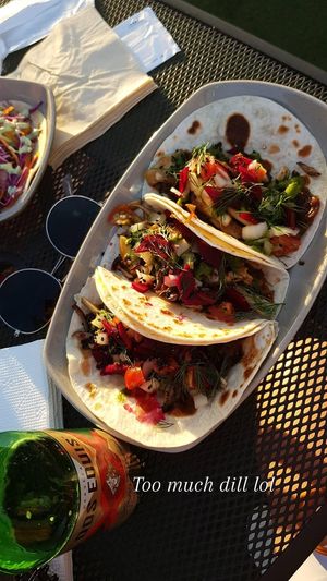 Vegan tacos with alllllll the dill at Southside Parlor in Seoul