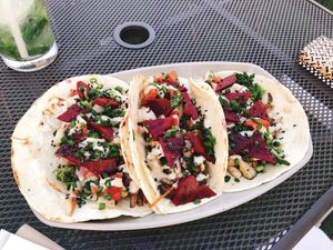 This is vegan taco! 3 pcs for KRW12,000. Delicious Delicious!!! 너무 맛있는 비건 타코😄 at Southside Parlor in Seoul