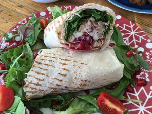 Festive wrap with jackfruit at Meraki Market Cafe in Paphos