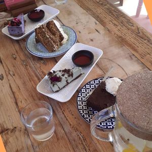Delicious vegan desserts at Meraki Market Cafe in Paphos