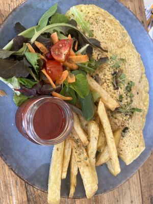 Chickpea omelette   at Meraki Market Cafe in Paphos