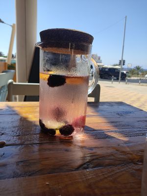 Fruit Water jug at Meraki Market Cafe in Paphos