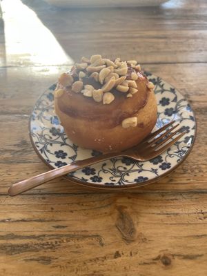 chocolate filled doughnut (3,50€)  at Meraki Market Cafe in Paphos