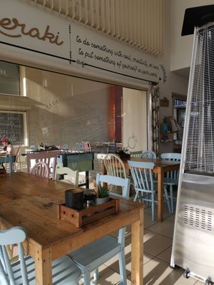 indoor seating at Meraki Market Cafe in Paphos