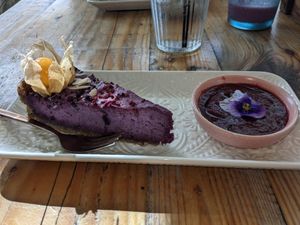 Raw berry cheesecake at Meraki Market Cafe in Paphos