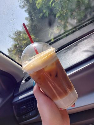 Iced latte at Meraki Market Cafe in Paphos