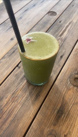 Banana matcha  at Meraki Market Cafe in Paphos