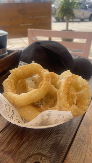 Side of onion rings  at Meraki Market Cafe in Paphos