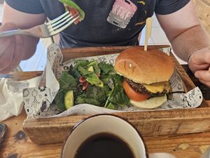 Quinoa burger at Meraki Market Cafe in Paphos