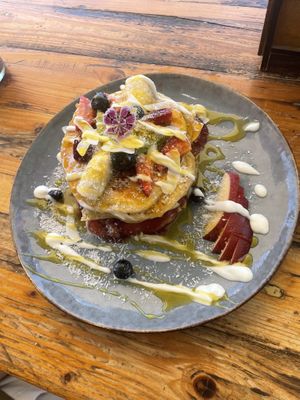 bavarian creamy pancakes  at Meraki Market Cafe in Paphos