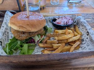 'Honey chikin' burger at Meraki Market Cafe in Paphos