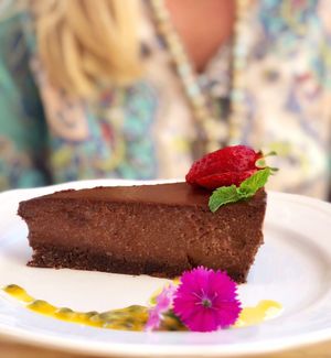 Delicious vegan cheese cake at Meraki at Meraki Market Cafe in Paphos