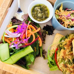 vegan burger at Meraki at Meraki Market Cafe in Paphos