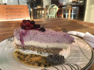 Vegan cheesecake  at Meraki Market Cafe in Paphos