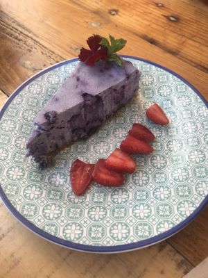 Blueberry cheesecake  at Meraki Market Cafe in Paphos