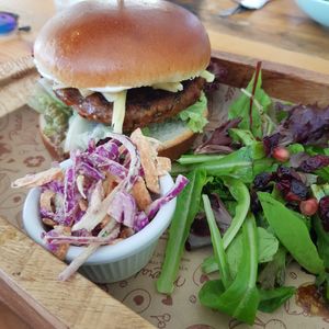 Cajun burger at Meraki Market Cafe in Paphos