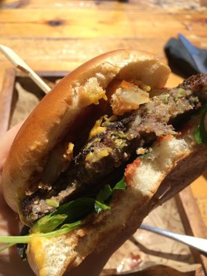 The Meraki Bad Boy Burger inside  at Meraki Market Cafe in Paphos