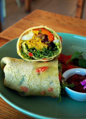 Breakfast burrito at Meraki Market Cafe in Paphos