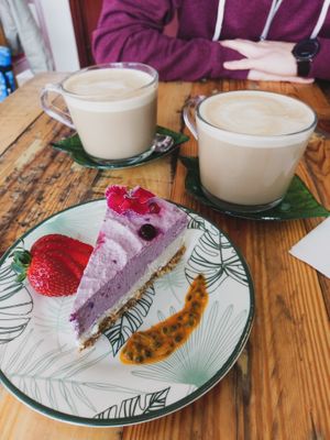 Vegan cheesecake at Meraki Market Cafe in Paphos