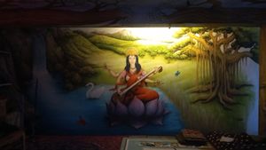 Saraswati (Stage Background Artwork) at Once In Nature in Dharamkot