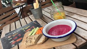 Beetroot Homus  at Gelarto Bistro in Budapest