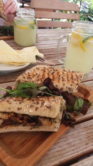 Sandwich and lemonade at Gelarto Bistro in Budapest