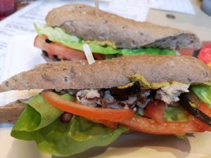 Aubergine sandwich at Gelarto Bistro in Budapest