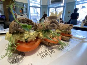 Vegan egg sandwich  at Gelarto Bistro in Budapest