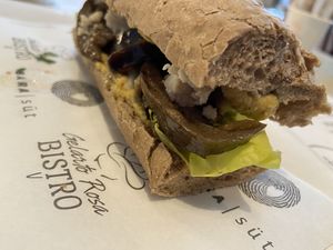Eggplant sandwich  at Gelarto Bistro in Budapest