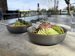 Soyrizo Hash and Vegan Mac & Cheese  at DownTown Public in Murrieta