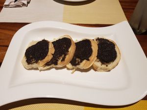 Olive pate on bread at Buon Gusto in Phuket