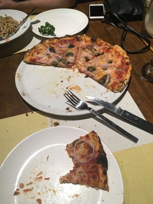 Truffle pizza - with added red onion  at Buon Gusto in Phuket