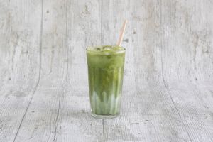 Ice Matcha with Almond milk at Avocado Mallorca in Mallorca
