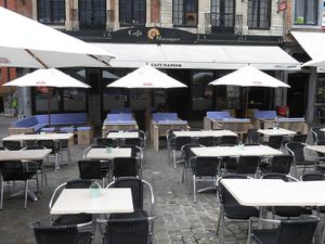 front terrace at Cafe Manger in Leuven