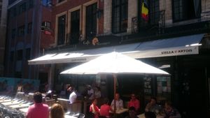 Outside at Cafe Manger in Leuven