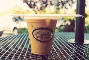 Iced coffee at Accelerando Coffee House in Omaha