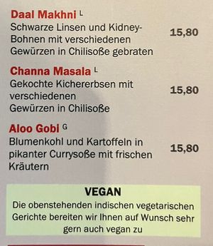 vegane indische Gerichte   at Zum Hopfengarten in Hanau