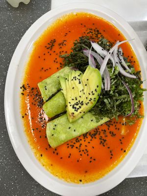 Enchiladas Veganas at MEX - La Buena Tierra - T1 in Mexico City