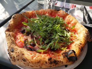 Self created vegan pizza at Crust Bros in South East London