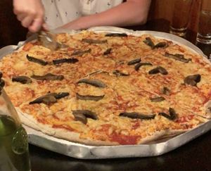 vegan funghi pizza at Little Wing Pizzeria in Belfast