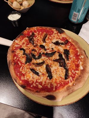 Funghi vegan cheese at Little Wing Pizzeria in Belfast