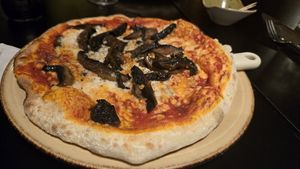 Vegan funghi at Little Wing Pizzeria in Belfast